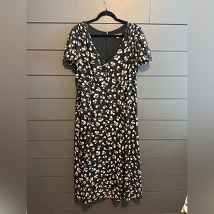 Betsey Johnson Black Floral Midi Dress